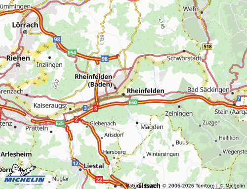 MICHELIN-Landkarte Rheinfelden - ViaMichelin