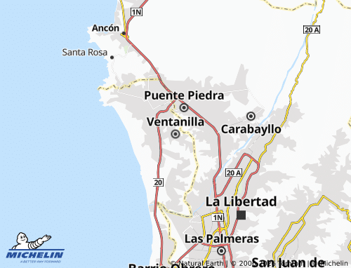MICHELIN Ventanilla map - ViaMichelin