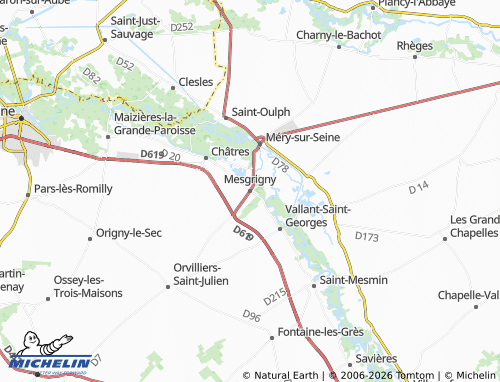 Carte MICHELIN Mesgrigny - ViaMichelin