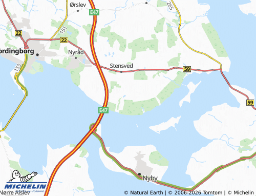 Kaart MICHELIN Stensby Linie - ViaMichelin