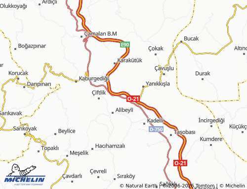 MICHELIN Damlama map - ViaMichelin