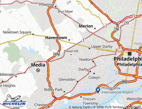 Mappa MICHELIN Drexel Hill - ViaMichelin