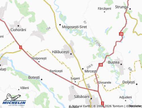 MICHELIN Hălăucești map - ViaMichelin