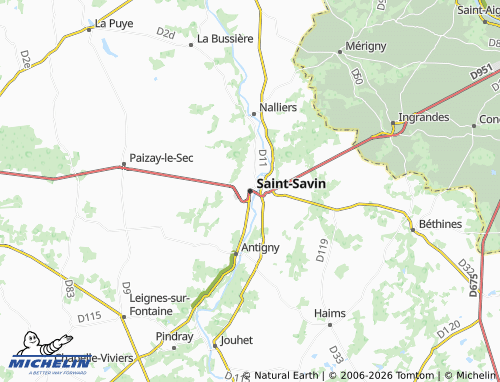 Mapa MICHELIN Saint-Savin - ViaMichelin