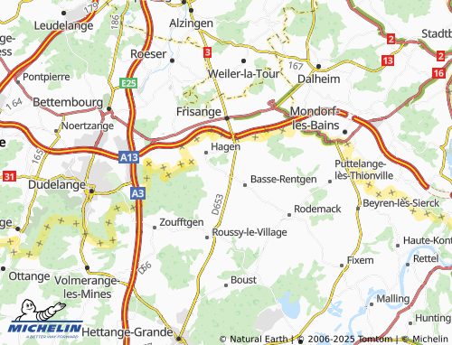 MICHELIN-Landkarte Haute Rentgen - ViaMichelin