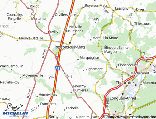 MICHELIN Marquéglise map - ViaMichelin
