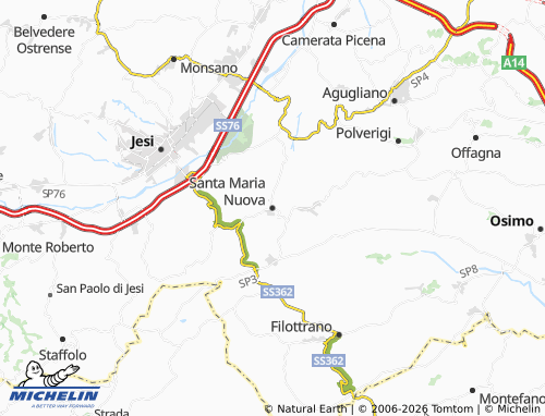 MICHELIN Santa Maria Nuova map - ViaMichelin
