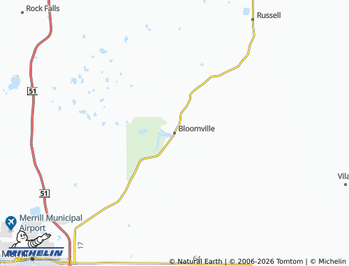 Kaart MICHELIN Bloomville - ViaMichelin