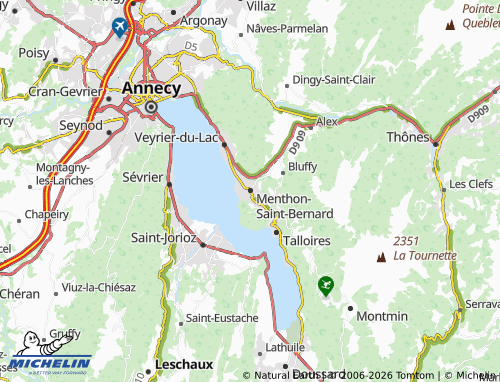MICHELIN Menthon-Saint-Bernard map - ViaMichelin