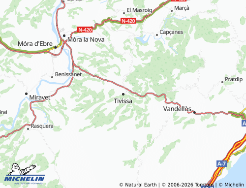 MICHELIN-Landkarte Tivissa - ViaMichelin