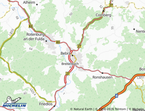MICHELIN Bebra map - ViaMichelin
