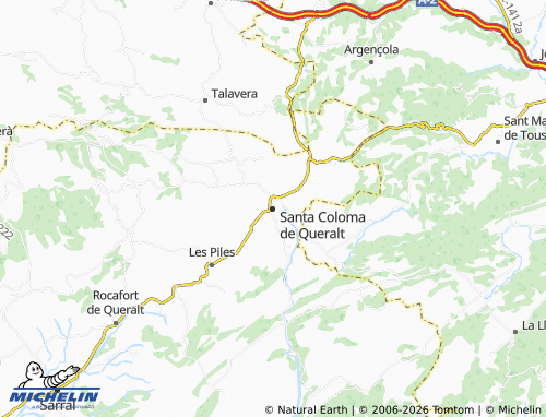 MICHELIN Santa Coloma de Queralt map - ViaMichelin