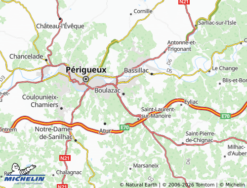 Carte MICHELIN Boulazac Isle Manoire - ViaMichelin
