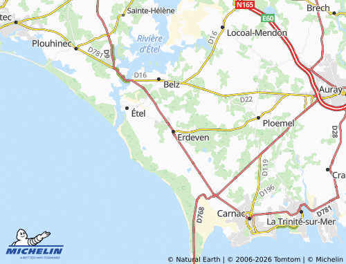 Mappa MICHELIN Erdeven - ViaMichelin