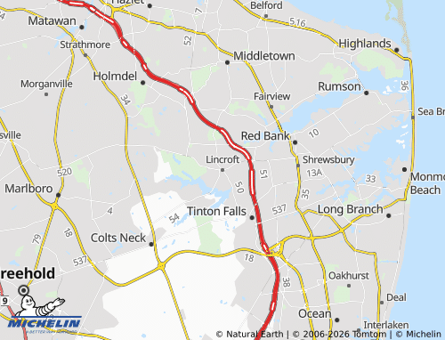MICHELIN Lincroft map - ViaMichelin