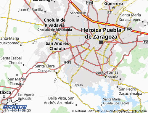 MICHELIN Tlaxcalancingo map - ViaMichelin
