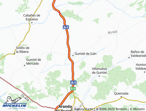 MICHELIN Gumiel de Izán map - ViaMichelin