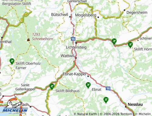 Carte MICHELIN Wattwil - ViaMichelin