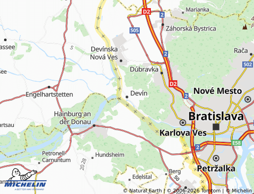 MICHELIN Devín map - ViaMichelin