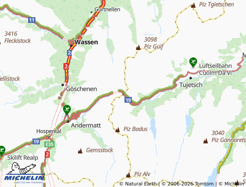 Mapa MICHELIN Oberalppass - ViaMichelin