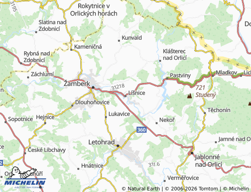 Mappa MICHELIN Líšnice - ViaMichelin