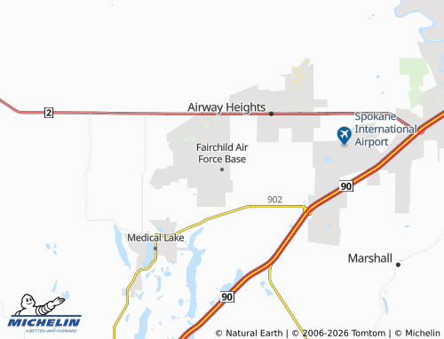 Carte MICHELIN Fairchild Air Force Base - ViaMichelin