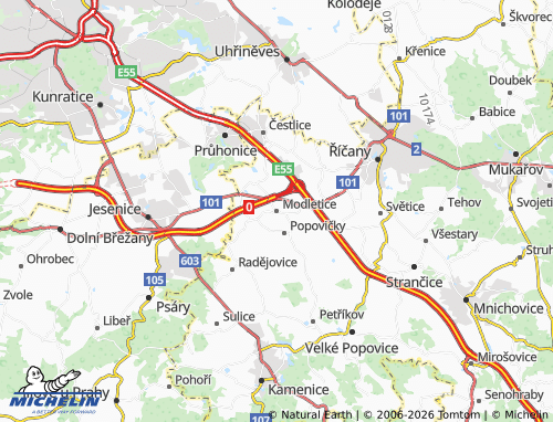 Mappa MICHELIN Modletice - ViaMichelin