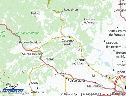MICHELIN Cazedarnes map - ViaMichelin
