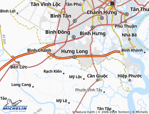 Kaart MICHELIN Hưng Long - ViaMichelin