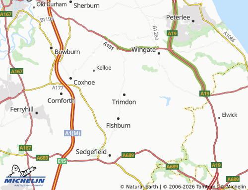 Carte MICHELIN Trimdon - ViaMichelin
