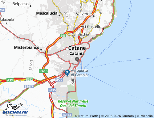 MICHELIN Catania map - ViaMichelin
