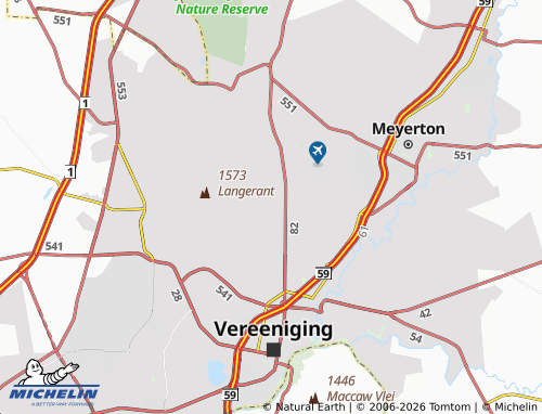 MICHELIN-Landkarte Vereeniging SP - ViaMichelin