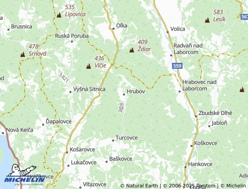 Kaart MICHELIN Hrubov - ViaMichelin