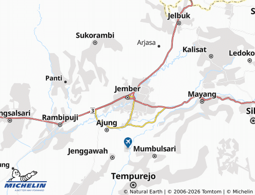 MICHELIN-Landkarte Jember - ViaMichelin
