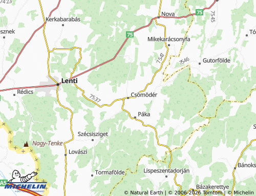 Carte MICHELIN Csömödér - ViaMichelin