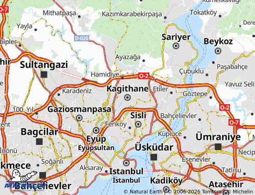 MICHELIN Kagithane map - ViaMichelin