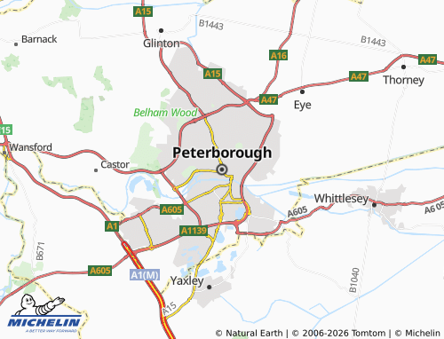Carte MICHELIN Peterborough - ViaMichelin