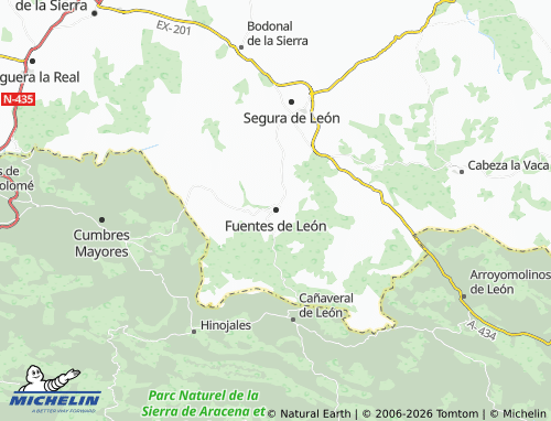 Carte MICHELIN Fuentes de León - ViaMichelin