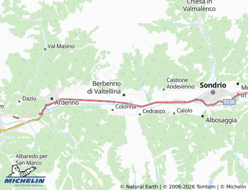 MICHELIN Berbenno di Valtellina map - ViaMichelin