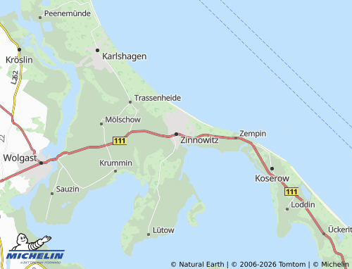 MICHELIN Zinnowitz map - ViaMichelin