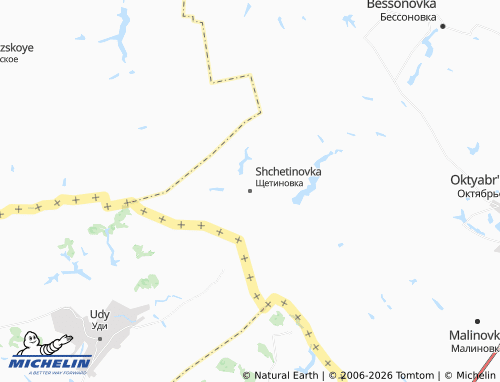 MICHELIN Shchetinovka map - ViaMichelin