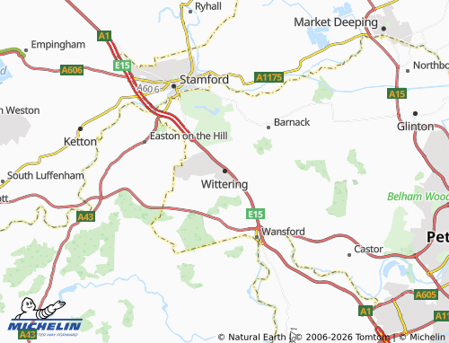 Carte MICHELIN Wittering - ViaMichelin