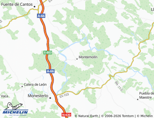 Kaart MICHELIN Montemolín - ViaMichelin
