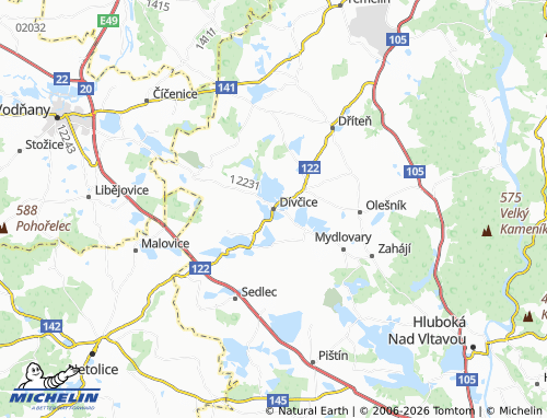 Kaart MICHELIN Dívčice - ViaMichelin