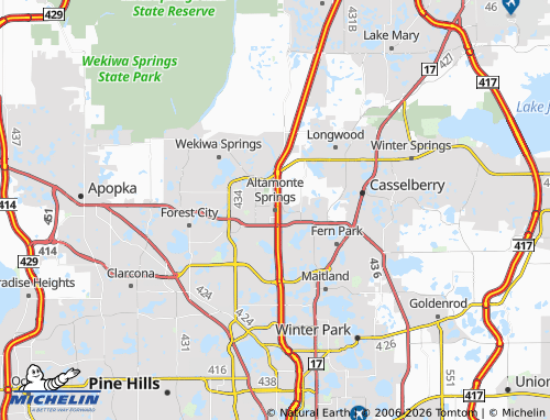 Kaart MICHELIN Altamonte Springs - ViaMichelin
