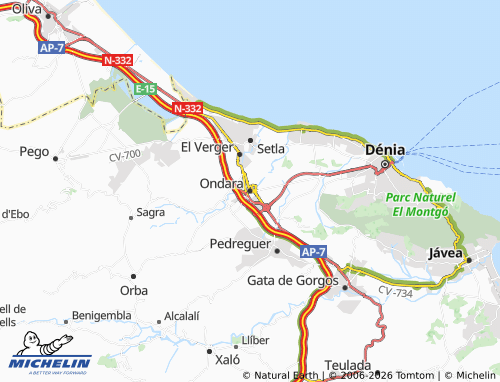 Mappa MICHELIN Ondara - ViaMichelin