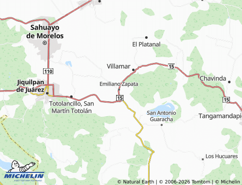 Mapa MICHELIN Centro, Emiliano Zapata - ViaMichelin