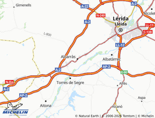 Mappa MICHELIN Alcarràs - ViaMichelin