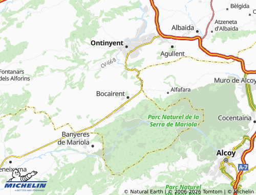 Mappa MICHELIN Bocairent - ViaMichelin