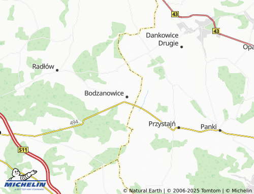 MICHELIN Bodzanowice map - ViaMichelin